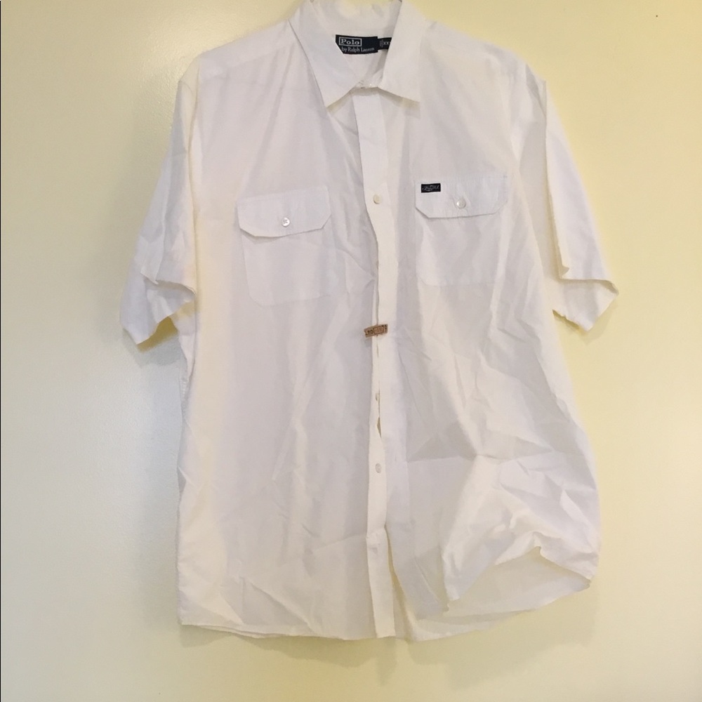 Polo button up Ralph Lauren white short sleeve
